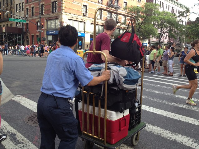 Hotel cart taking over the course. Because it's NYC...